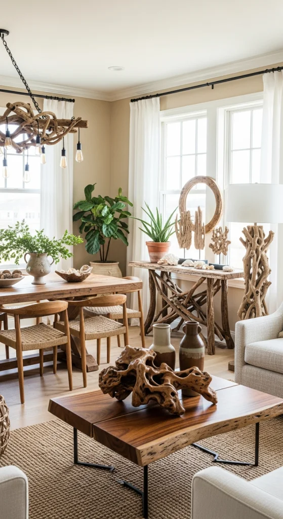 Natural Wood And Driftwood Accents