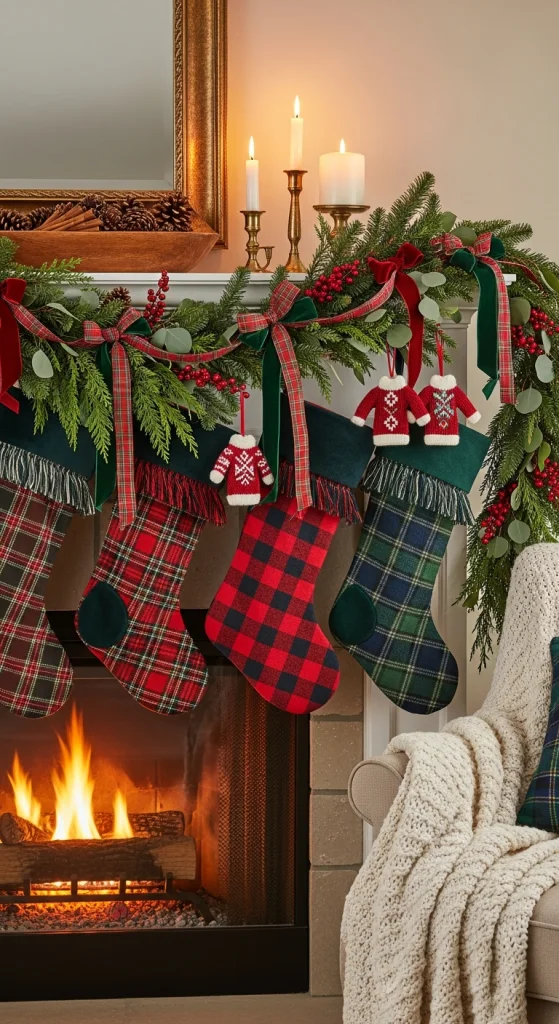 Plaid and Cozy Mantel