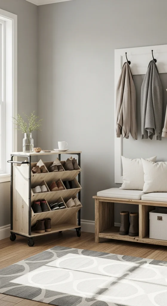 Rolling Boot Storage Cart