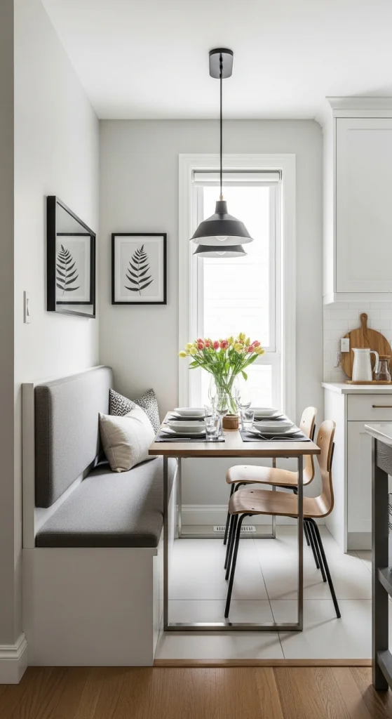 Space-Saving Bench-And-Chair Combo