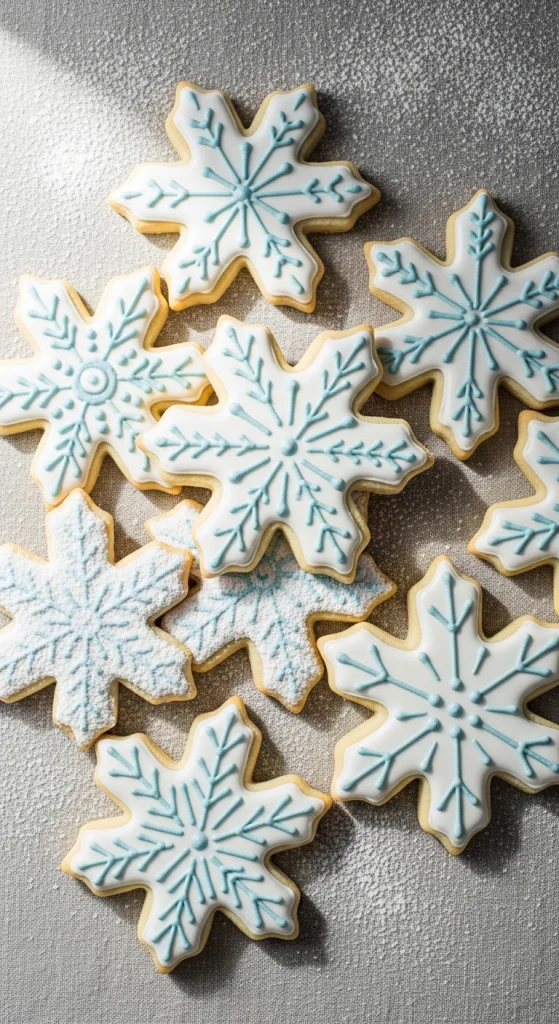 Stenciled Snowflake Cookies