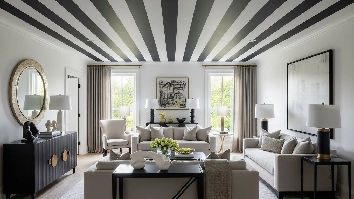 Striped Ceiling Paint Ideas