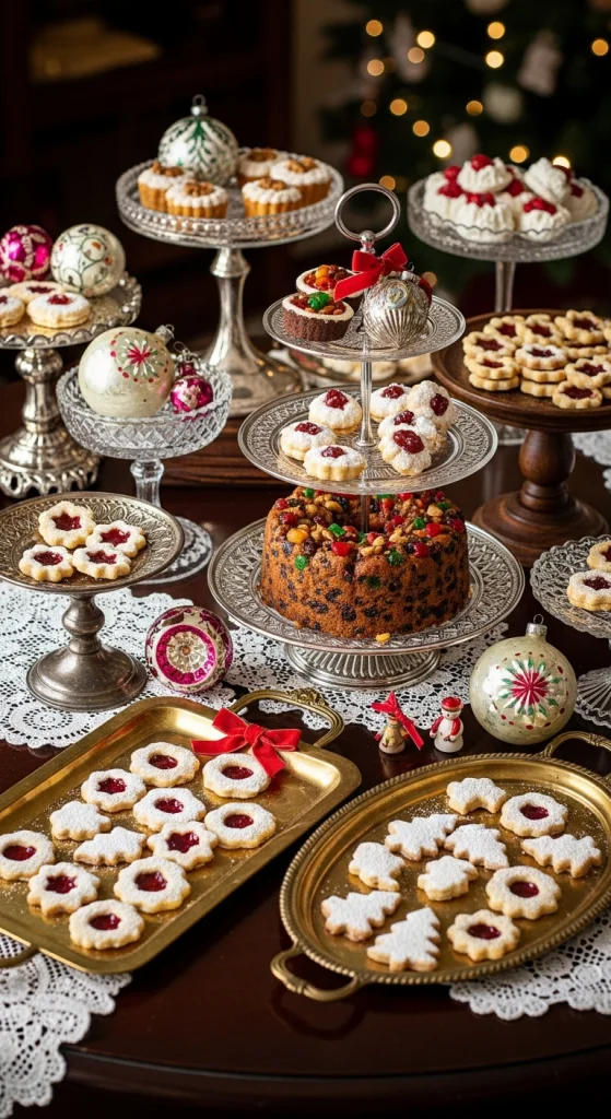 Vintage Christmas Dessert Spread