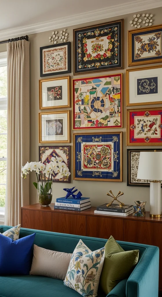 Vintage Scarves As Wall Art