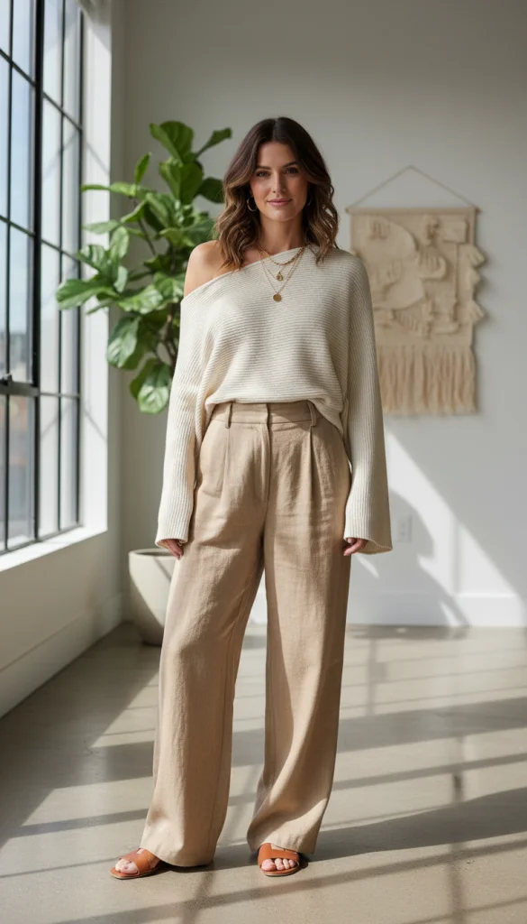 Asymmetrical Off The Shoulder Knit Top