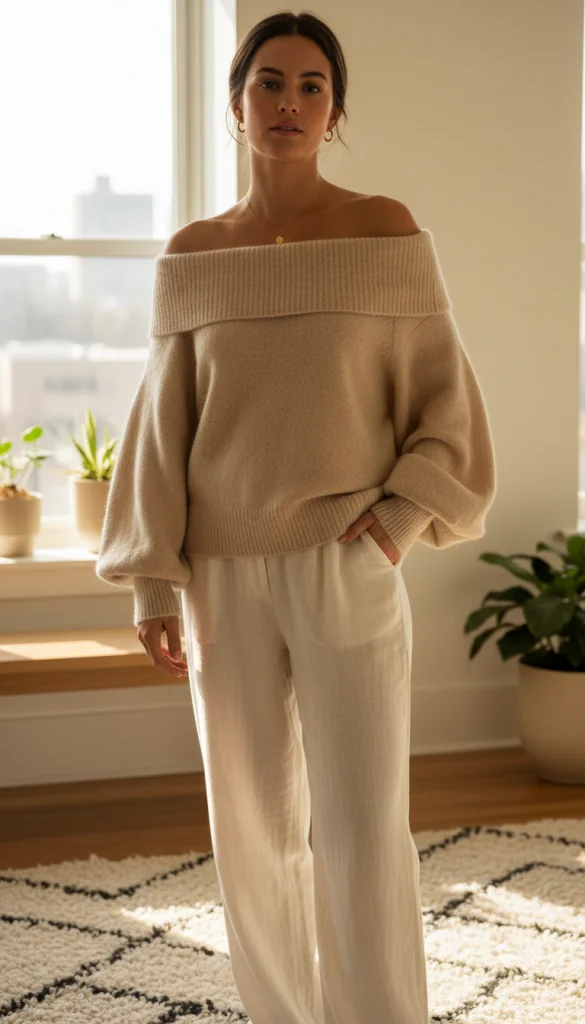 Balloon Sleeve Knit Top