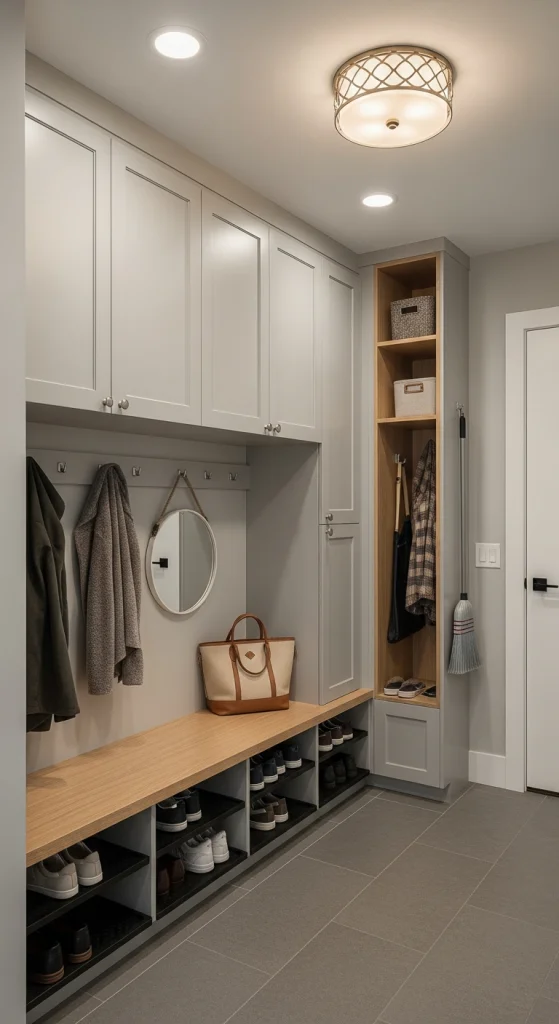 Bench With Upper Cabinets