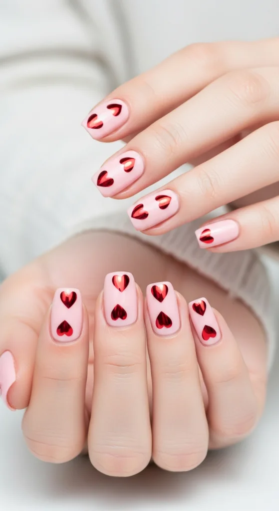 Blush Pink Base With Chrome Hearts