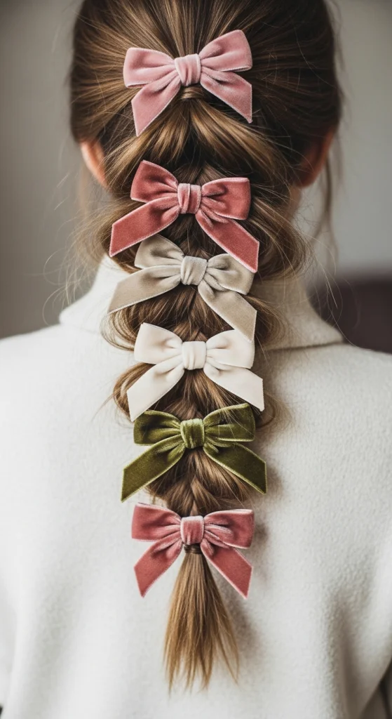 Braided Ponytail With Bow Placement