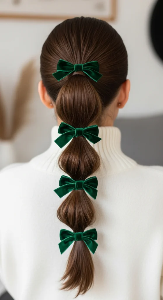 Bubble Ponytail With Bow Layers