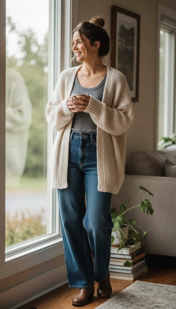 Cardigan and Tank Top Combo