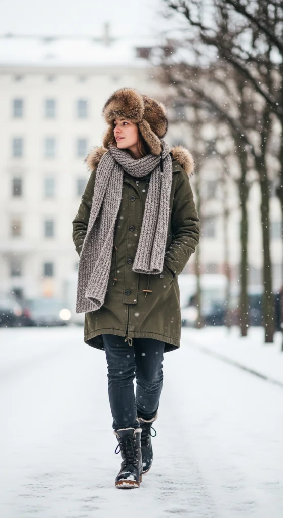 Casual Fur Hat With Parka