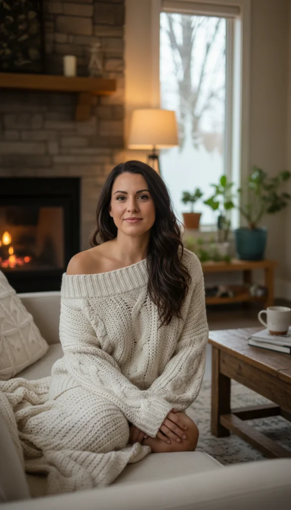 Chunky Knit Off The Shoulder Top