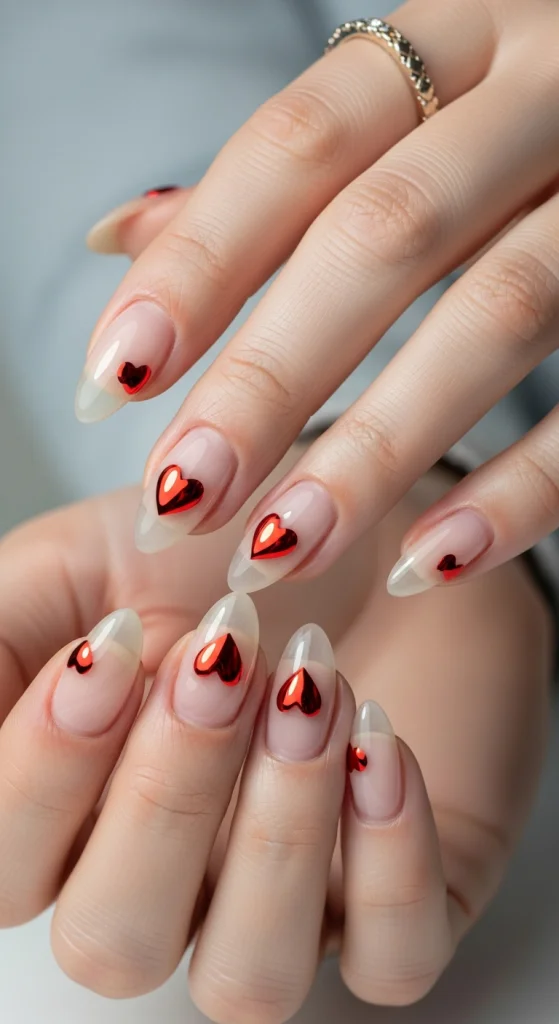 Classic Red Chrome On Nude Base