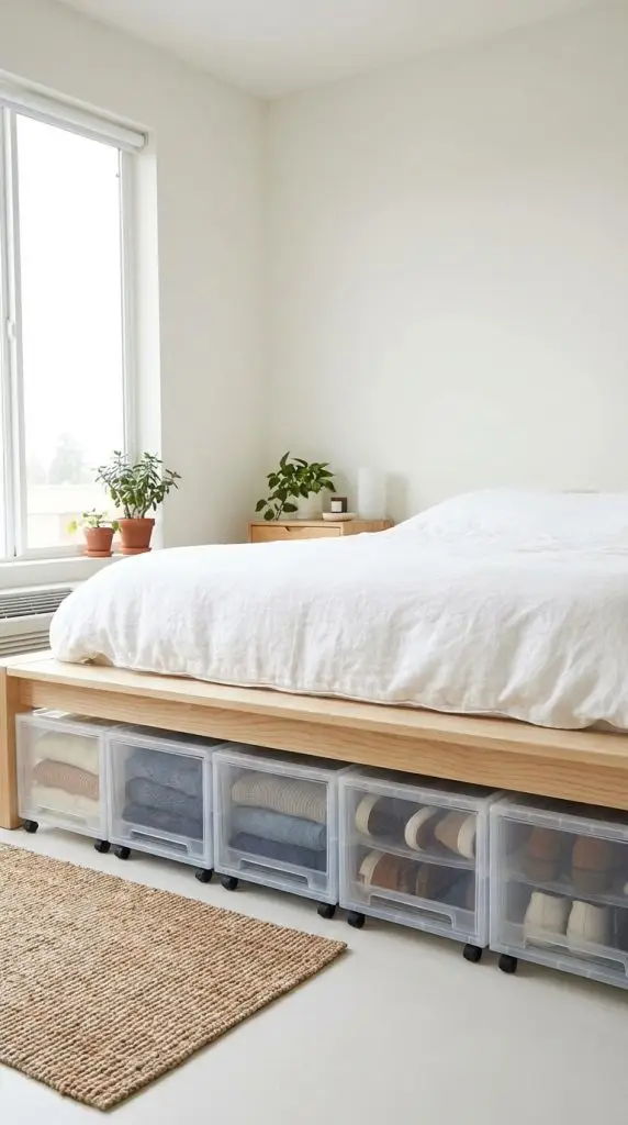 Clear Rolling Storage Bins