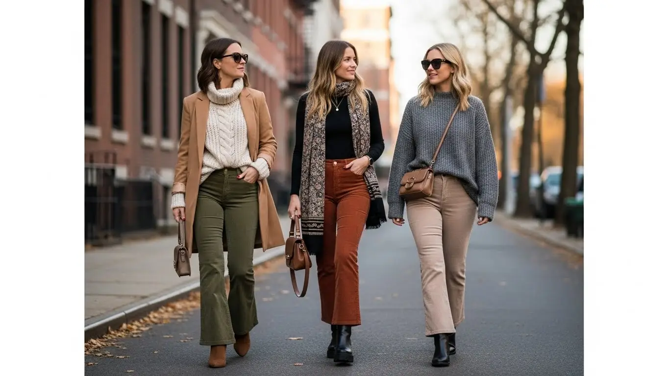 Corduroy Flare Pants Outfit Ideas