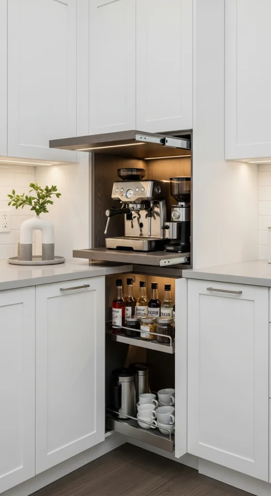 Corner Cabinet Coffee Station