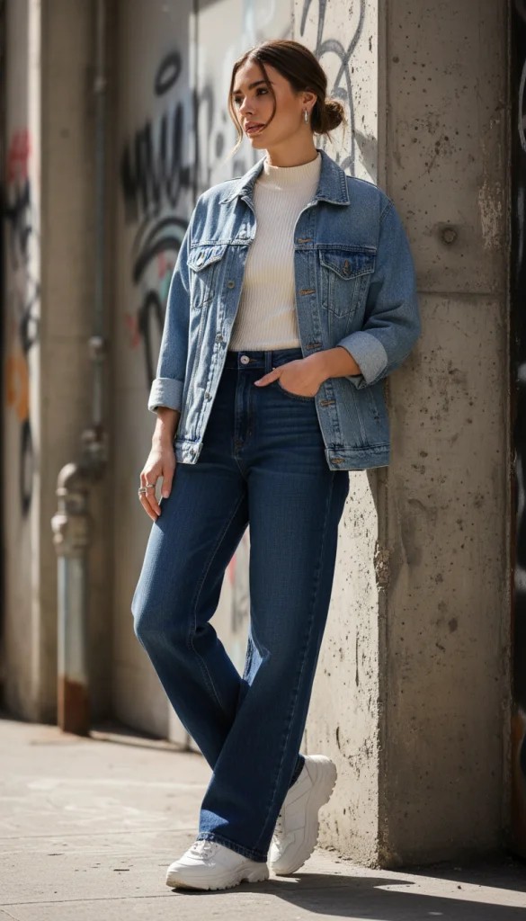 Denim Jacket on Denim Look