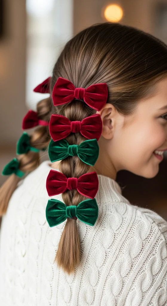 Double Low Pigtails With Stacked Bows