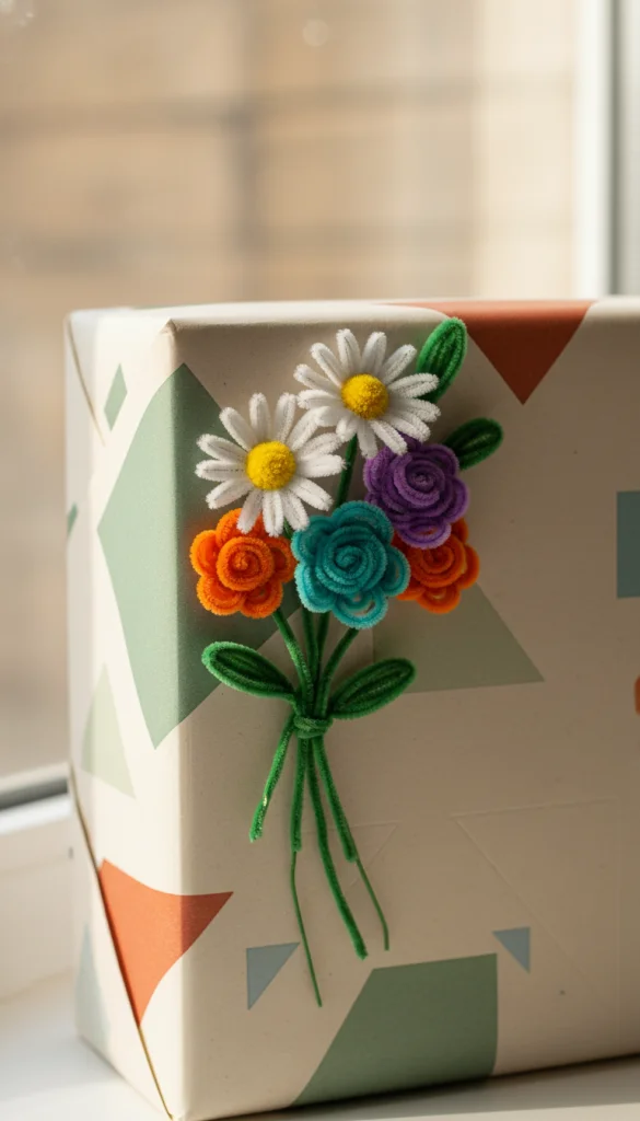 Floral Corner Accent Gift Wrap