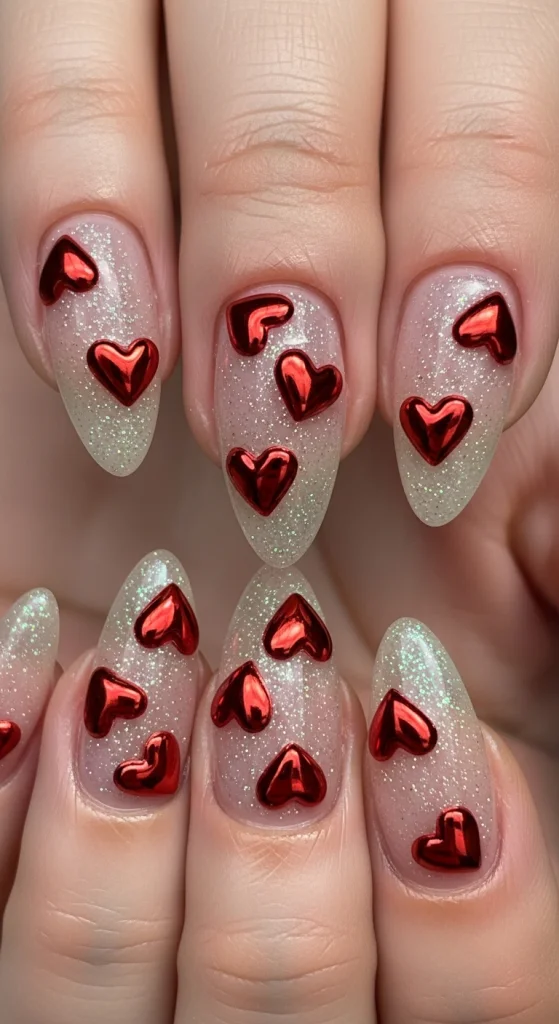 Glitter Base With Chrome Hearts