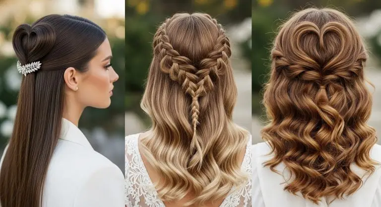 Half-Up Half-Down Heart Hairstyle Ideas