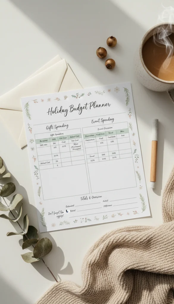 Holiday Budget Planner Printable