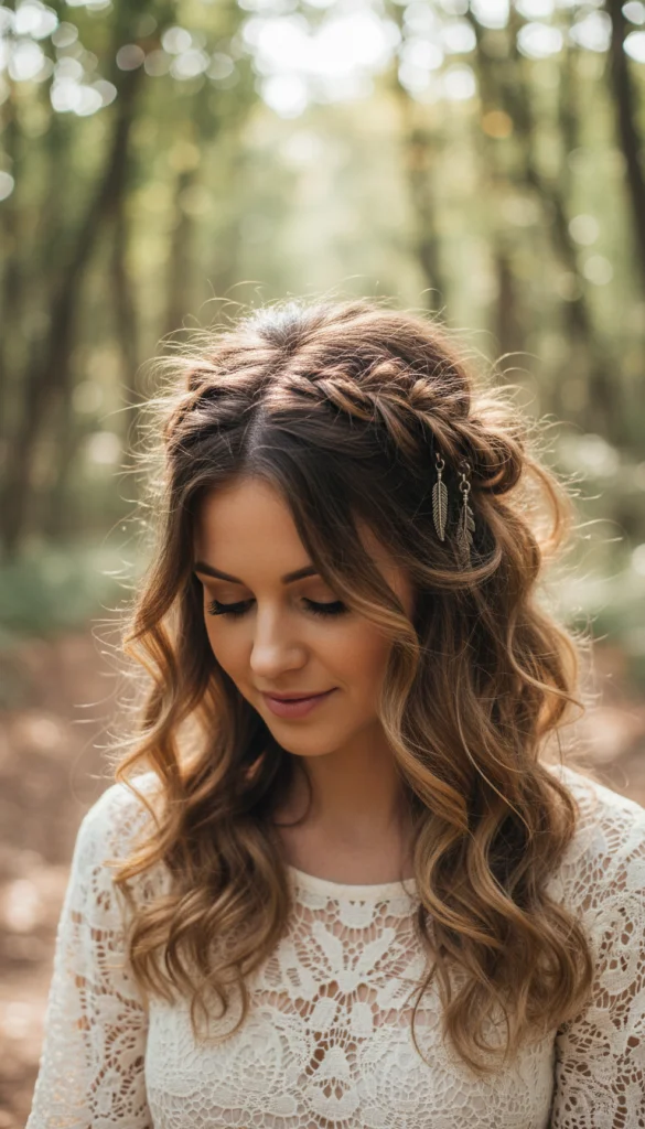 Messy Half-Up Heart Hairstyle