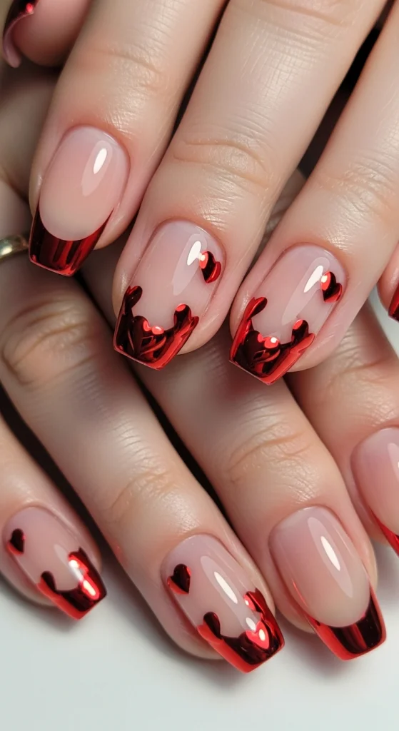 Micro Heart French Tips