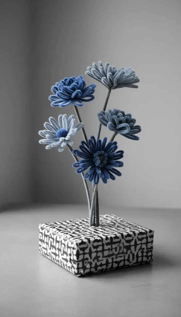 Monochrome Flower Gift Wrapping