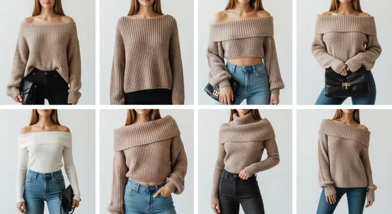 Off The Shoulder Knit Top Ideas