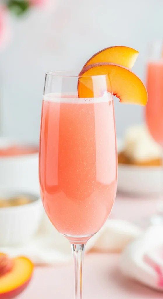 Pink Peach Bellini Mocktail