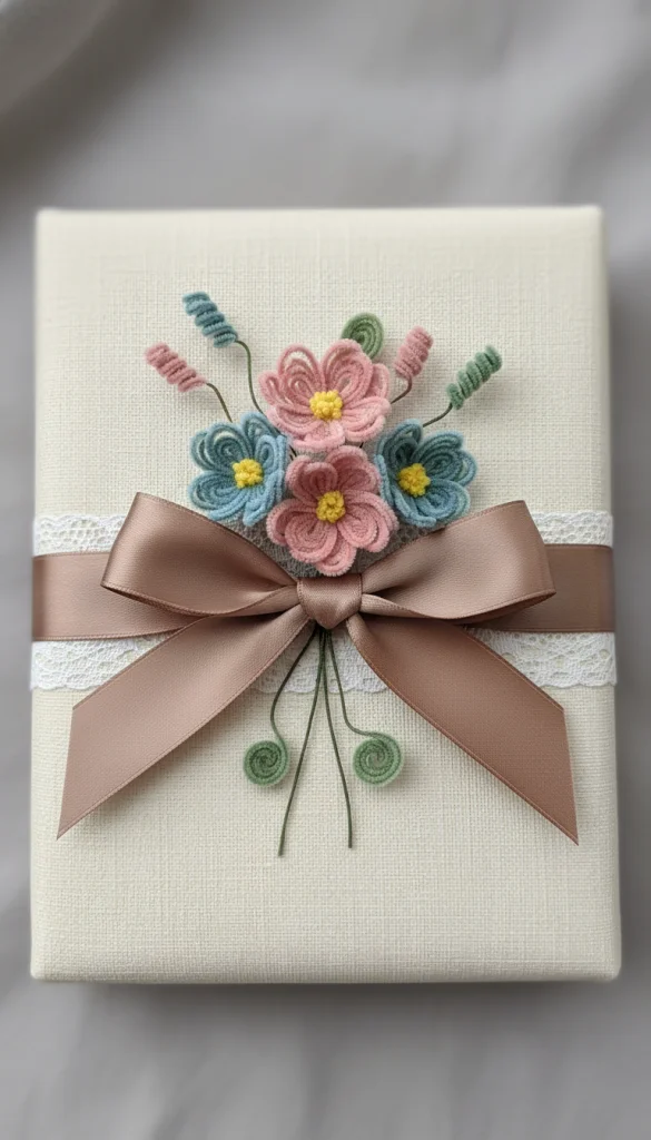 Pipe Cleaner Flower with Ribbon Wrap