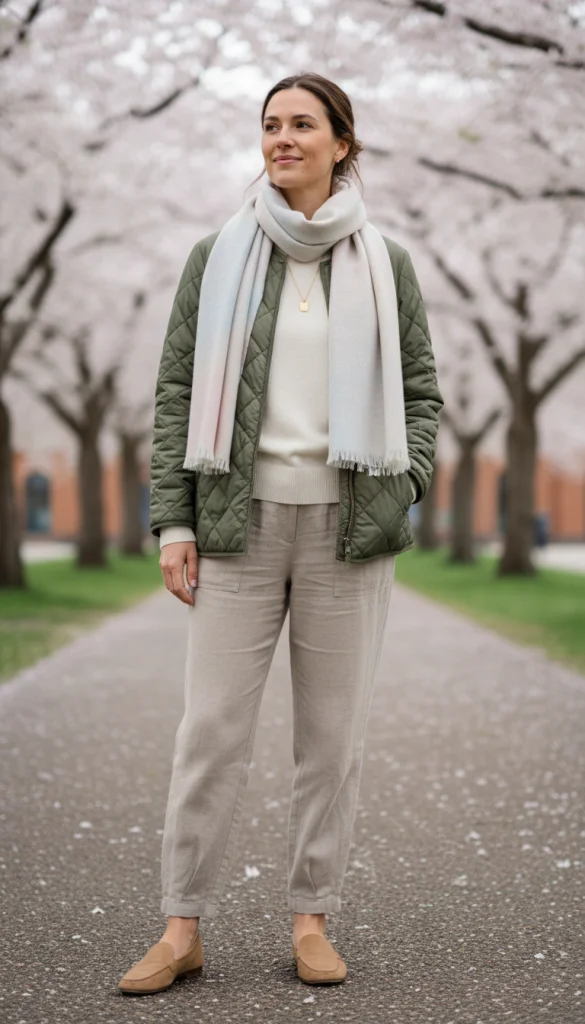 Quilted Jacket with Knitwear Layer