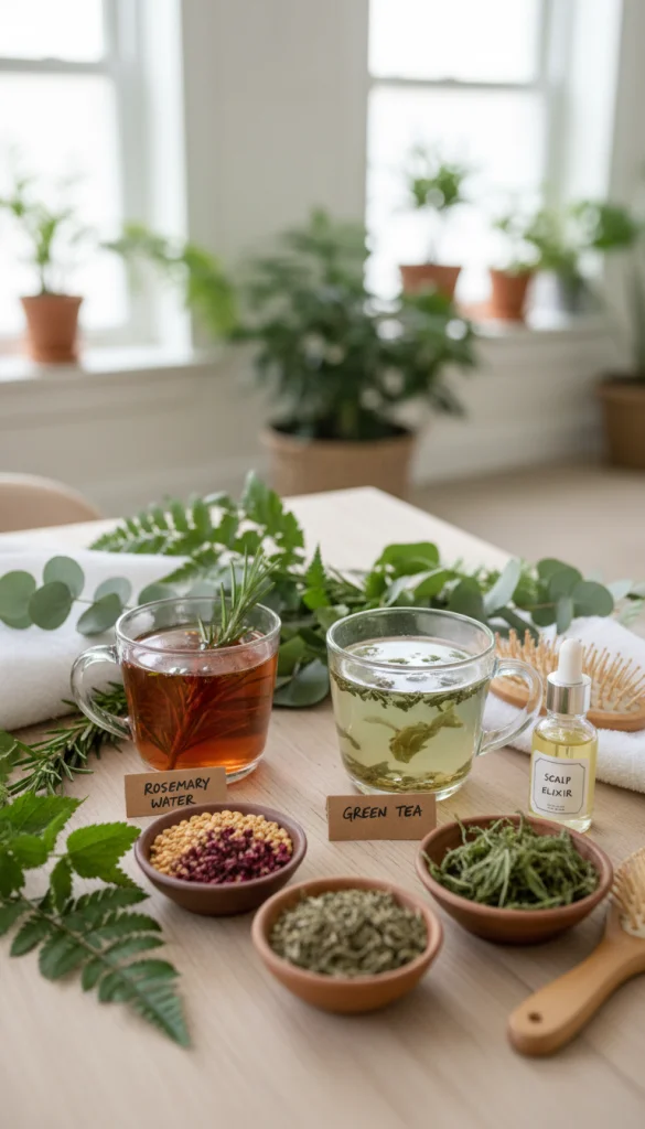 Rosemary Water and Green Tea Scalp Treatment