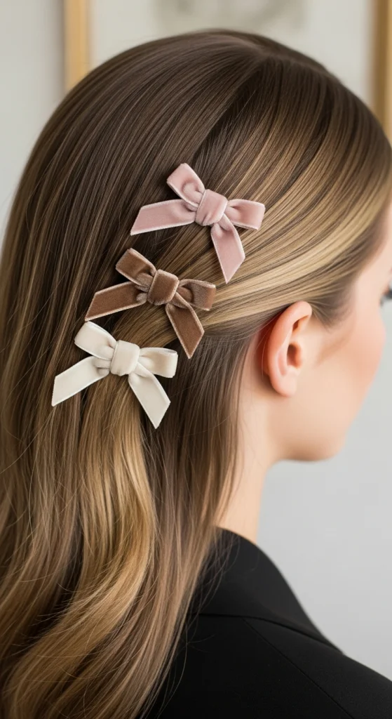 Side-Parted Hair With Bow Stack Detail