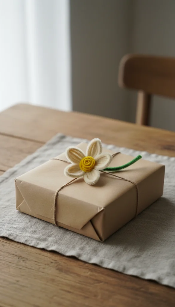Single Pipe Cleaner Flower Accent Wrap
