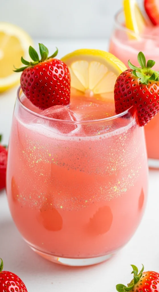 Sparkly Strawberry Lemonade