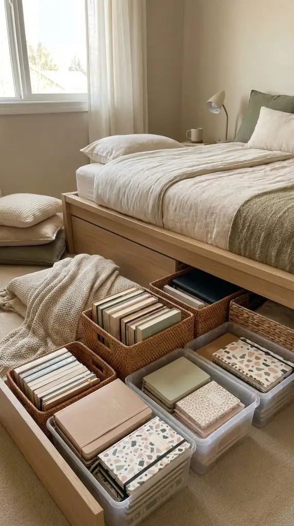 Under Bed Storage for Books and Notebooks