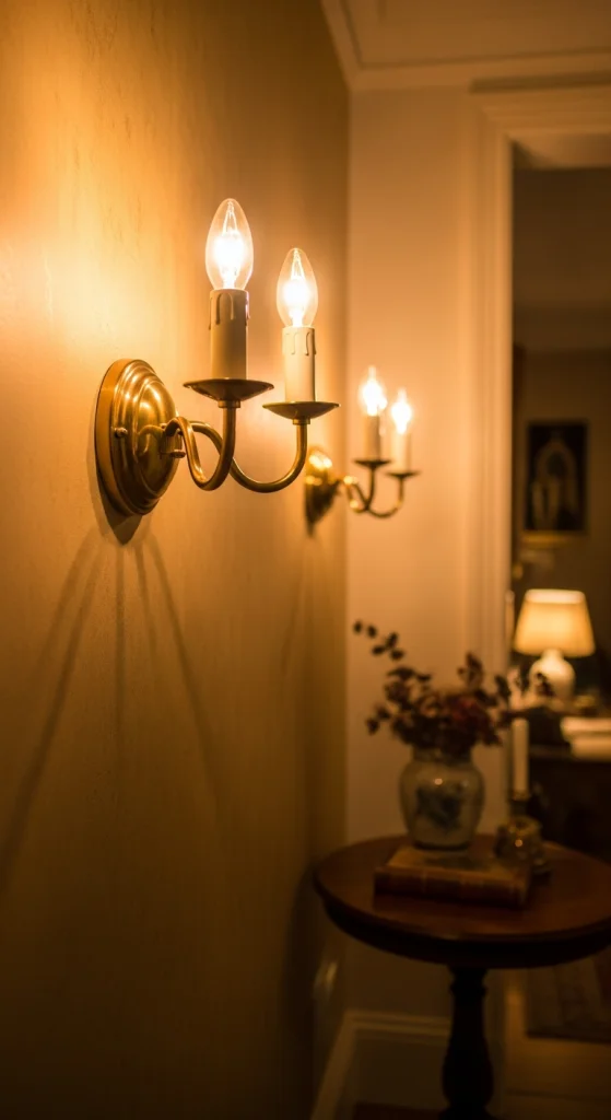 Vintage Brass Plug-In Sconces