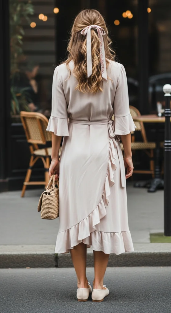 Wrap Dress With Ballet Flats
