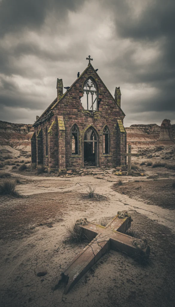 Abandoned Church in the Badlands