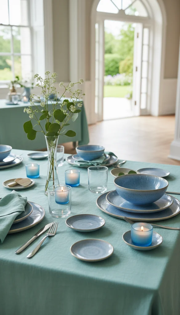 Blue & Mint Table Setting