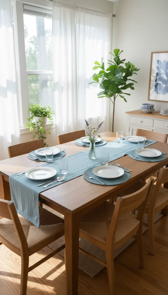 Blue Table Runners and Placemats