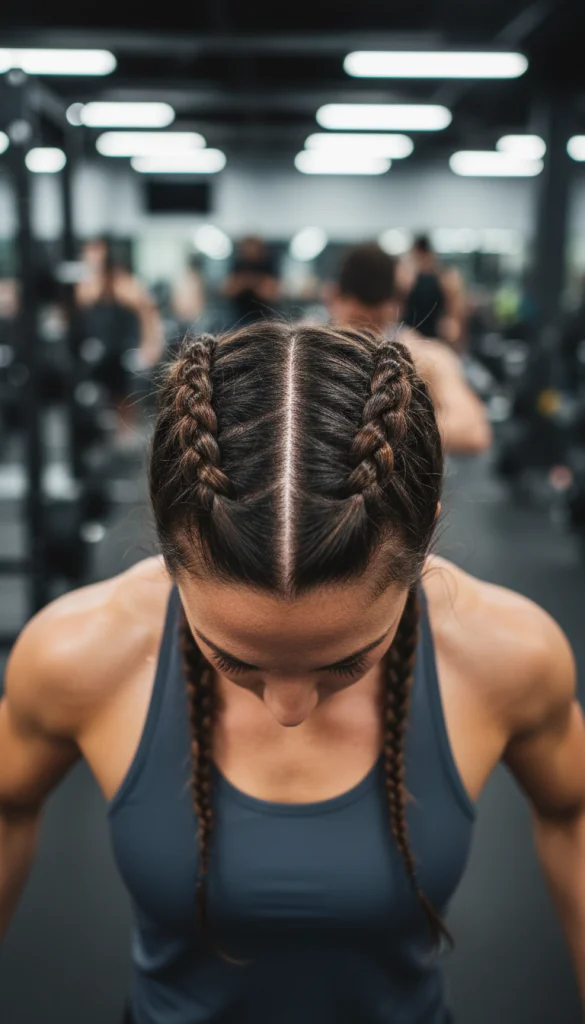 Boxer Braids with Clean Parting