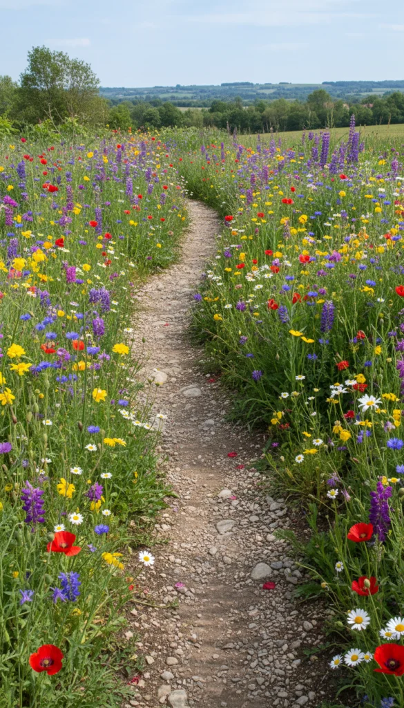 Curved Path Meadow Garden Layout