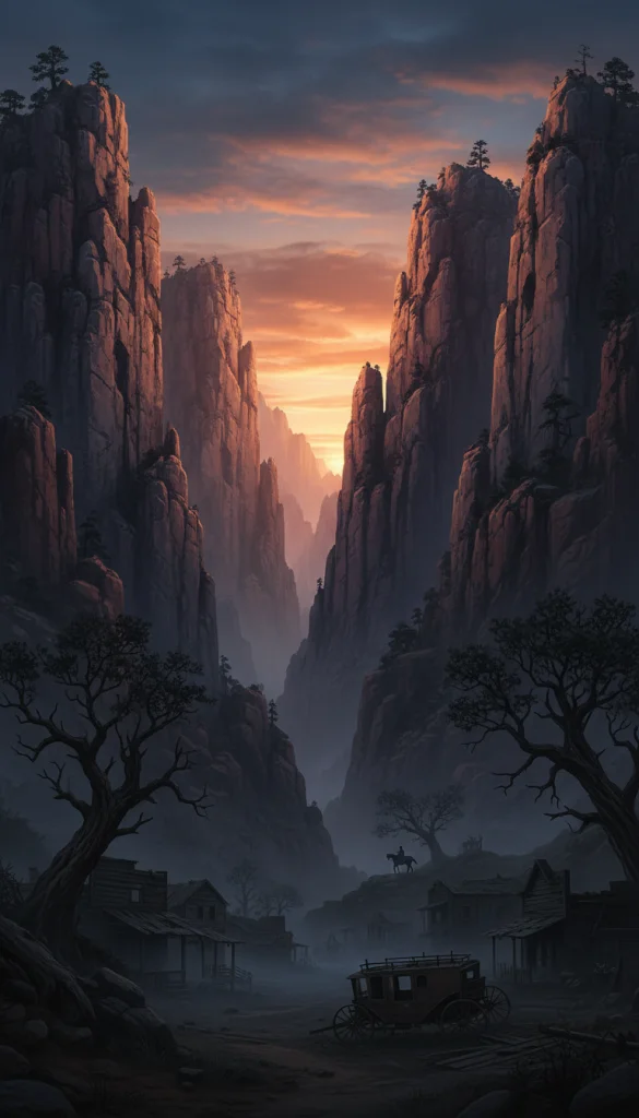 Dark Canyon Walls at Twilight