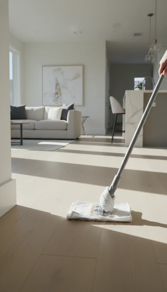 Dryer Sheet on a Mop Handle