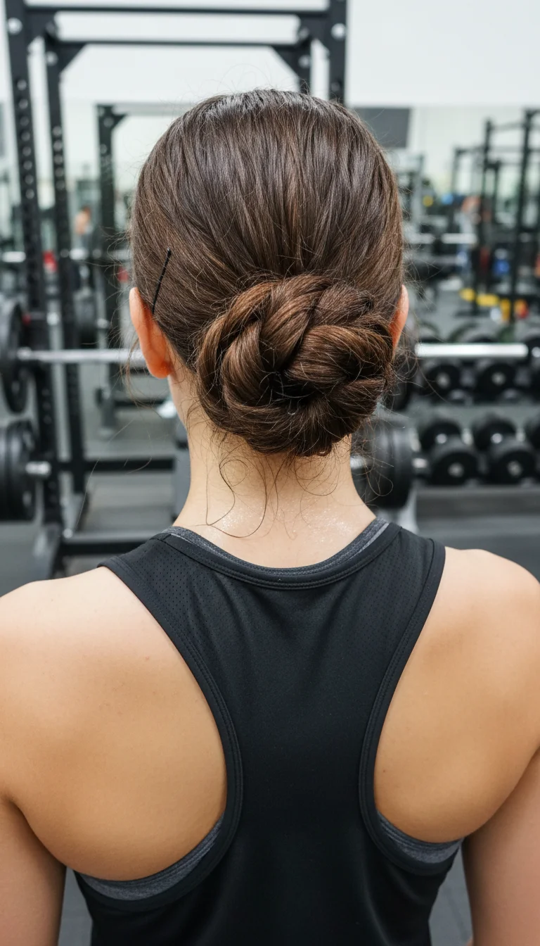Low Braided Bun for Sweat Control