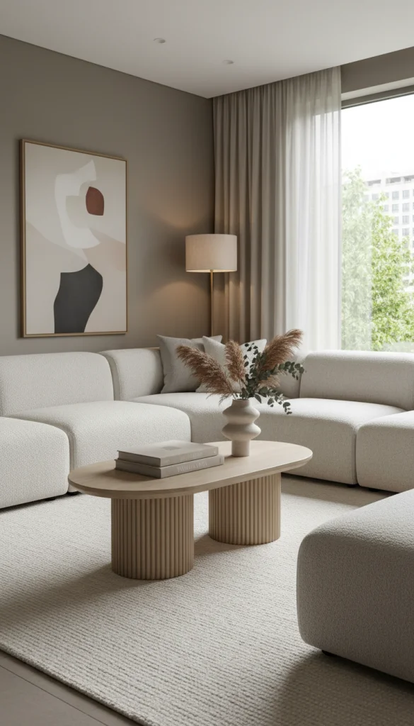 Low-Profile Fluted Coffee Table Design